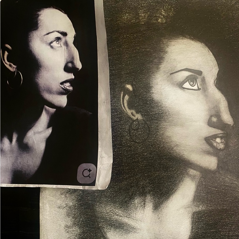 Striking Black and White Portrait Illustration